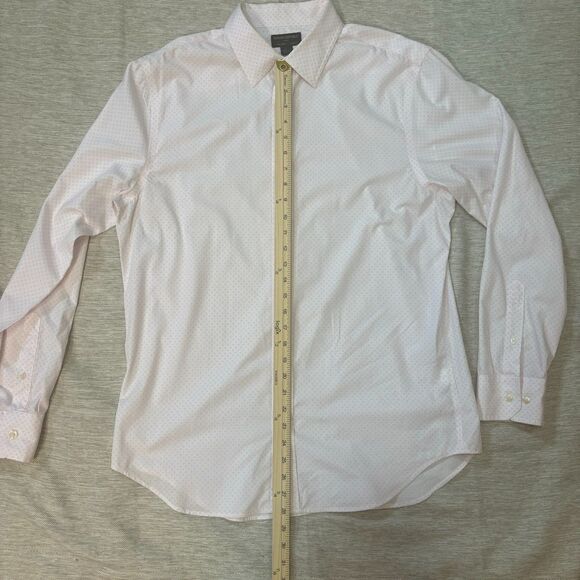 Banana Republic Mens White Pink Pattern Button Down Long Sleeve Shirt Sz Large - Picture 8 of 10